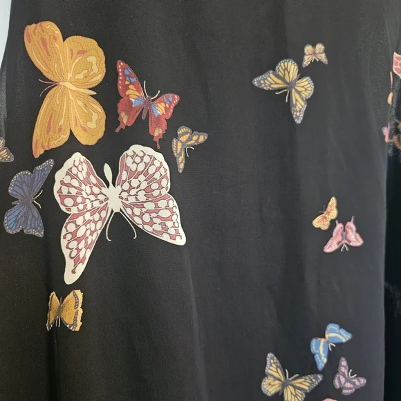 Butterfly Print Black Dress - Picture 4 of 4